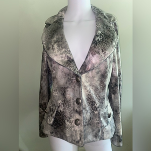 V Cristina Iridescent Snakeskin Print Blazer, Size M‎